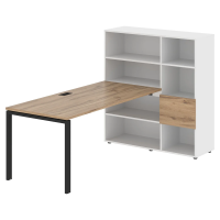 Рабочая станция EURST 1217 Дуб Денвер светлый/Черный 2190х1250х1355 EDIS