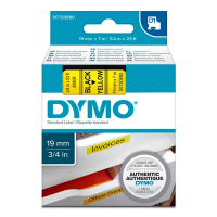 Термолента Dymo 19мм х 7м, черный/желтый, 45808