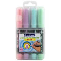 Текстовыделитель Centropen Flexi 8542 набор 4 пастельных цвета, 1-5мм, гибкий пишущий узел
