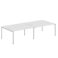 Стол на 4 рабочих места Skyland Xten-S XWST 3214, четырехместный, белый/алюминий, 3200х1406х750мм
