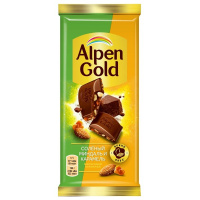 Шоколад Alpen Gold соленый миндаль/карамель, 85г