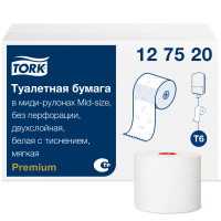 Туалетная бумага Tork Premium T6, 127520, в рулоне, 90м, 2 слоя, белая