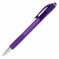Шариковая ручка автоматическая Brauberg синяя, 0.35мм, фиолетовый корпус