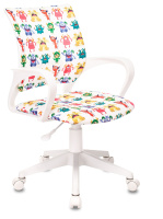 Детское кресло Бюрократ BUROKIDS 1 W ткань, белая монстры, крестовина пластик белый