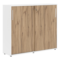 Шкаф средний с дверьми купе EMC 1643 Дуб Денвер светлый/Белый/Белый 1606х430х1355 EDIS