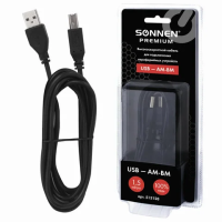 Кабель USB 2.0 Sonnen Premium 1.5м, для периферии