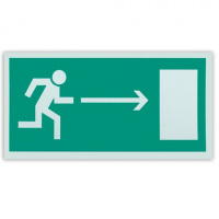 Знак Направление к эвакуационному выходу направо Фолиант 300х150мм, фотолюминесцентный, самоклеящаяс