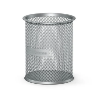 Стакан для ручек Erich Krause Steel 90х100мм, серая, круглая, металлическая сетка