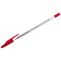 Ручка шариковая Officespace красная, 0.7мм, прозрачный корпус