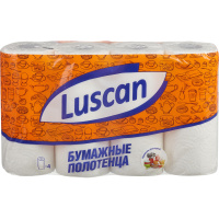 Бумажные полотенца Luscan белые, 2 слоя, 4 рулона