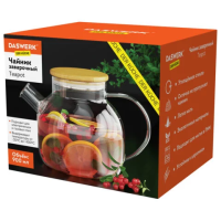 Чайник заварочный 900 мл 'Бочонок', жаропрочное стекло, спиральное сито, DASWERK, 608644