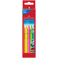 Карандаши цветные Faber-Castell 'Jumbo Grip Neon', 05цв., неон, трехгр., утолщ., заточ., картон, евр