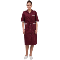 Халат рабочий женский Вилора (р.56-58) 170-176, бордовый, короткий рукав
