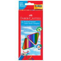 Карандаши цветные Faber-Castell 'Ecopen' 12цв., трехгран., заточен., картон, европодвес, с точилкой