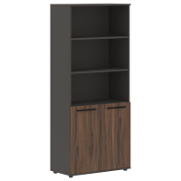 Шкаф высокий широкий EHCS 85.5 Дуб Денвер тёмный/Черный/Мокко 852х430х1967 EDIS