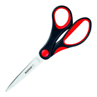 Канцелярские ножницы Kores Softgrip 17см, красно-черные, эргономичные ручки, 35217