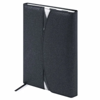 Ежедневник недатированный А5 155х213 мм BRAUBERG 'Wild', под кожу, магнит, 160 л., ZEBRA, черный, 11