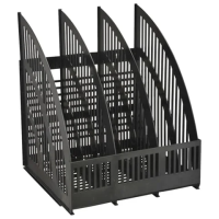 Лотки для бумаг секционные Стамм А4, 3 секции, 250мм, черный, ЛТ454