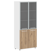 Шкаф высокий широкий EHCS 85.7 Дуб Денвер светлый/Белый/Белый 852х430х1967 EDIS