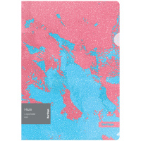 Папка-уголок Berlingo 'Haze', 200мкм, розовая/голубая, с рисунком, с эффектом блесток