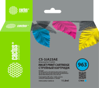 Картридж струйный Cactus CS-3JA23AE 963 голуб.пигм. (11мл) для HP OfficeJet 9010/9012/9013/9014/9015