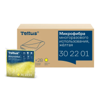 Салфетка хозяйственная Tellus (tork) 302201, микрофибра, 22.5х23.5см, желтая, 5шт/уп