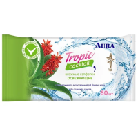 Салфетки влажные Aura Tropic Coctail очищающие, 60шт