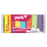 Губка для мытья посуды York Maxi Color 3х10х7см, поролон/абразив, 6+1шт/уп