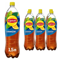 Холодный чай Lipton черный со вкусом лимона, 1.5л x 6 шт