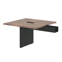 Стол приставной VRFCT 1212 Американский орех/Яшма черный 1200х1200х750 VELION VENEER