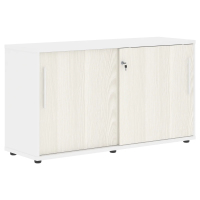 Шкаф низкий с дверьми купе ELC 1343 Ясень Траун/Белый/Белый 1346х430х750 EDIS