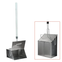 Совок с длинной ручкой металлический, 24х29см, с крышкой-ловушкой