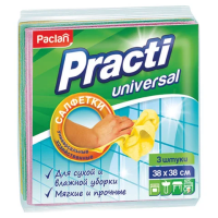 Салфетка хозяйственная Paclan Practi универсальная, 38х38см, вискоза, 3шт/уп