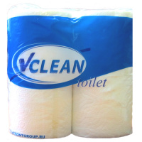 Туалетная бумага Vclean без аромата, белая, 2 слоя, 4 рулона, 23м