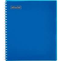 Тетрадь Attache синяя, А5, 80 листов, в клетку, на спирали, пластик