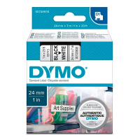 Термолента Dymo 24мм х 7м, черный/белый, 53713