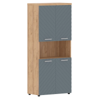 Шкаф с комплектами малых дверей и топом TLHC 85.4 Серо-голубой/Дуб Бофорд Z 854х452х1968 TORR LUX