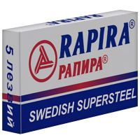 Сменные лезвия Rapira SWEDISH SUPERSTEEL для Т-обр.станка, 5шт/уп, РК-05СС02