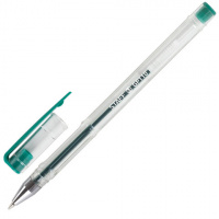 Ручка гелевая Staff зеленая, 0.3мм, прозрачный корпус