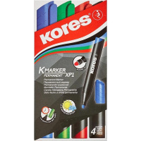 Набор перманентных маркеров Kores набор 4 цвета, 1.5-3мм, круглый наконечник