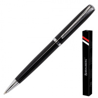 Ручка шариковая автоматическая Brauberg Cayman Black синяя, 1мм, черный корпус