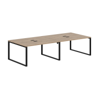 Стол 4-х местный EQWST 3113 Дуб Денвер светлый/Черный 3126х1346х750 EDIS