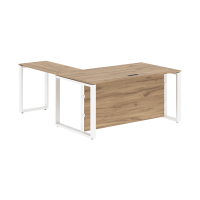 Стол руководителя ECT 1619H Дуб Денвер светлый/Белый 1600х1900х750 ENIO