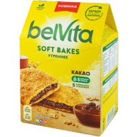 Печенье Софт Бэйкс со злаками и начинкой Какао BELVITA, 250 г