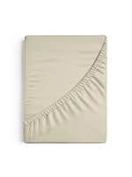 Простыня Niteva на резинке поплин серо-бежевая, 180 x 200+25см