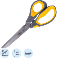 Ножницы Deli E77762 Yellow 210мм,прорезин.ручки желт-сер,лезвия сталь,блист