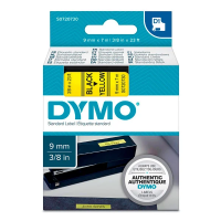 Термолента Dymo 9мм х 7м, черный/желтый, 40918