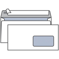 Конверт почтовый Курт E65 белый, 110х220мм, 80г/м2, 1000шт, стрип, правое окно