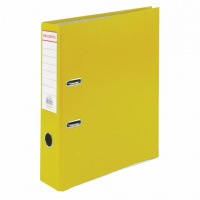 Папка-регистратор А4 Brauberg желтая, 75мм, 226599, с металлическим уголком