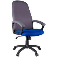 Кресло руководителя Helmi Elegant HL-E79, ткань TW, сине-серая, крестовина пластик